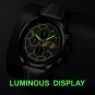 Leather Silver Blue_Mens es Men Sports Stainless Steel Quartz Wrist  Luminous Clock Man Business Cas
