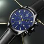 Leather Blue Gold_2022 Man es Stainless Steel Analog Luminous Quartz Wrist Men Business Sports Blue