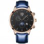 Leather Rose Black_2022 Man es Stainless Steel Analog Luminous Quartz Wrist  Men Business Sports Blu
