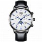 Leather White Blue_2022 Man es Stainless Steel Analog Luminous Quartz Wrist  Men Business Sports Blu