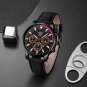 Leather Gold Black_2022 Luxury Mens Black es Men Business Stainless Steel Quartz Calendar Wrist Man