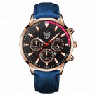 Leather Rose Black_2022 Luxury Mens Black es Men Business Stainless Steel Quartz Calendar Wrist  Man