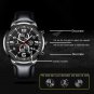 Leather Silver Blue_Brand Men's Gold es Men Luxury Stainless Steel Mesh Belt Quartz Wrist Male Busin