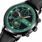Leather Black Black_Mens es Stainless Steel Quartz Wrist Luxury Men Business Casual Leather  Luminou
