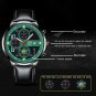 Leather Black Silver_Mens es Stainless Steel Quartz Wrist Luxury Men Business Casual Leather Lumino