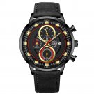 Leather Black Gold_Luxury Mens Sports es Men Business Stainless Steel Quartz Wrist Luminous Clock  M