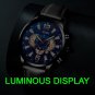 Leather Rose Blue_Mens Sports es Men Simple Stainless Steel Quartz Wrist  Calendar Luminous Clock Ma