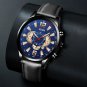 Leather Rose Blue_Mens Sports es Men Simple Stainless Steel Quartz Wrist  Calendar Luminous Clock Ma
