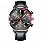 Ivory_Mens es Men Business Stainless Steel Quartz Wrist  Luminous Clock Men Casual Leather