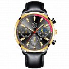 Leather Black Gold_Mens es Men Business Stainless Steel Quartz Wrist  Luminous Clock Men Casual Leat