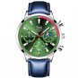 Leather Silver Green_Mens es Men Business Stainless Steel Quartz Wrist  Luminous Clock Men Casual Le