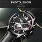 Leather Black Blue_Mens Business es Luxury Gold Stainless Steel Mesh Belt Quartz Wrist  Luminous Clo