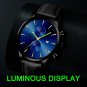 Leather Rose Blue_Men Mens Sports es Luxury Male Stainless Steel Analog Luminous Quartz Wrist  Men B