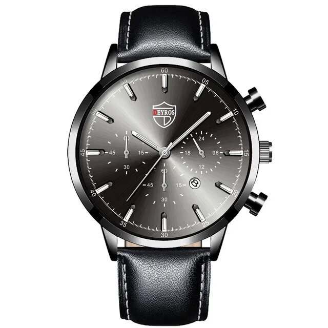 Leather Black Silver_2022 Mens es Luxury Stainless Steel Mesh Belt Quartz Wrist  Luminous Clock Men 