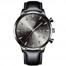 Leather Black Silver_2022 Mens es Luxury Stainless Steel Mesh Belt Quartz Wrist  Luminous Clock Men 