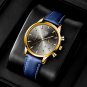 Leather Blue Gold_2022 Mens es Luxury Stainless Steel Mesh Belt Quartz Wrist Luminous Clock Men Spo