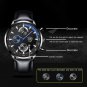 Leather Black Blue_2022 Men's es Luxury Blue Leather Quartz  for Men Brand Business Calendar Sports 