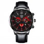 Leather Black Red_2022 Luxury Mens Business Leather Quartz Wrist Men Sports Simple es Calendar Date
