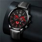 Leather Black Red_2022 Luxury Mens Business Leather Quartz Wrist Men Sports Simple es Calendar Date