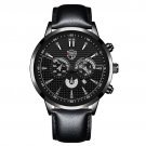 Leather Black Silver_2022 Luxury Mens Business Leather Quartz Wrist  Men Sports Simple es Calendar D
