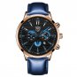 Leather Rose Blue_2022 Luxury Mens Business Leather Quartz Wrist Men Sports Simple es Calendar Date