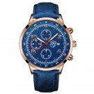 Leather Rose Blue_Mens Sports es Luxury Men Business Stainless Steel Mesh Belt Quartz Clock Man Casu