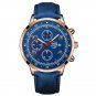 Leather Rose Blue_Mens Sports es Luxury Men Business Stainless Steel Mesh Belt Quartz Clock Man Casu