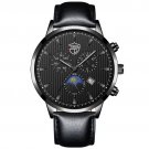 Leather Black Black_2022 Luxury Men's Leather es Business Stainless Steel Quartz Wrist  for Man Leis