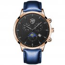 Leather Rose Black_2022 Luxury Men's Leather es Business Stainless Steel Quartz Wrist  for Man Leisu