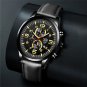 Leather Black Black_Mens Stylish Simplicity es Stainless Steel Leather Quartz Wrist  Man Business  C