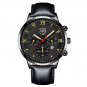 Leather Black Gold_Simple es for Men Business Stainless Steel Mesh Belt Quartz Wrist Calendar Clock 
