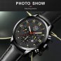 Leather Black Silver_Simple es for Men Business Stainless Steel Mesh Belt Quartz Wrist Calendar Cloc