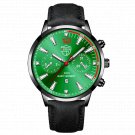 Leather Black Green_Mens Sports es Luxury Men Business Stainless Steel Quartz Wrist  Man Casual Lumi