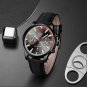 Leather Black Green_Mens Sports es Luxury Men Business Stainless Steel Quartz Wrist Man Casual Lumi