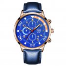 Leather Rose Blue_2022 Mens Stainless Steel es Luxury Men Sports Quartz Wrist  Male Business Casual 