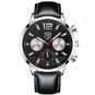 Leather Silver Black_2022Mens es Men Business Stainless Steel Quartz Wrist  Calendar Luminous Man Ca