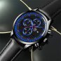 Leather Black Blue_2022 Mens Sports es for Men Business Casual Stainless Steel Quartz Wrist Calendar