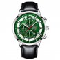 Leather Silver Green_2022 Sports Mens es for Men Business Casual Stainless Steel Quartz Wrist Calend