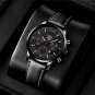 Leather Black Black_Brand Mens es Men Sport Stainless Steel Quartz Wrist Man Clock Business Casual L