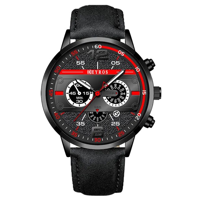 Leather Black Black_2022 Mens Stainless Steel es Luxury Men Business Casual Quartz Wrist  Calendar L