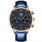 Leather Rose Black_Mens Luxury Sports es Men Business Stainless Steel Quartz Wrist Luminous Clock  M