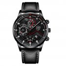 Leather Black Black_Luxury Mens es Male Casual Leather  Men Business Quartz Wrist Calendar Date Lumi