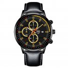 Leather Black Gold_Mens Brand es Men Sport Stainless Steel Quartz Wrist Man Clock Business Casual Le