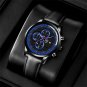 Leather Black Silver_Mens Brand es Men Sport Stainless Steel Quartz Wrist Man Clock Business Casual