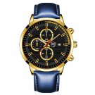 Leather Gold Gold_Mens Brand es Men Sport Stainless Steel Quartz Wrist Man Clock Business Casual Lea
