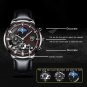 Leather Silver White_Luxury Mens Sports es Men Business Stainless Steel Quartz Wrist Luminous Clock 