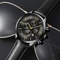 Leather Black Black_Business Mens Calendar es Men Luxury Strap Leather Men's Analog Quartz Wrist