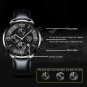 Leather Black Gold_Business Mens Calendar es Men Luxury Strap Leather Men's Analog Quartz Wrist