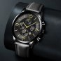 Leather Black Gold_Business Mens Calendar es Men Luxury Strap Leather Men's Analog Quartz Wrist