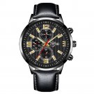 Leather Black Gold_Mens es Luxury Stainless Steel Mesh Belt Quartz Wrist  Luminous Clock Men Busines